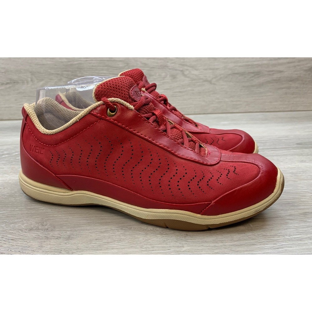 Dr. Andrew Weil Women's Sneakers Orthaheel Red Leather Walking Shoes 7 Orthaheel